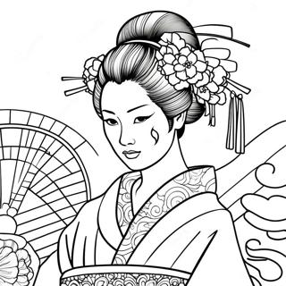 Geisha Coloring Pages