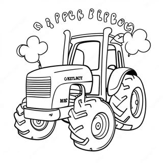 Happy Birthday Tractor Coloring Page 60373-48434