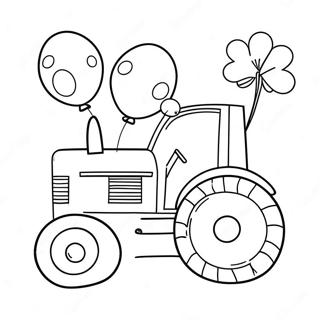 Cute Birthday Tractor With Balloons Coloring Page 60374-48437