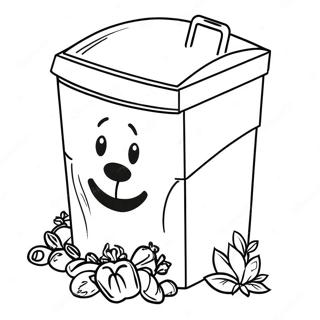 Cute Recycling Bin Coloring Page 6037-4925