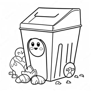 Cute Recycling Bin Coloring Page 6037-4926