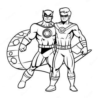 Captain Man And Kid Danger Coloring Page 60393-48445