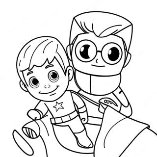 Captain Man And Kid Danger Coloring Page 60393-48447