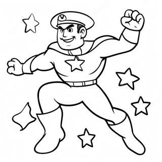 Captain Man In Action Coloring Page 60394-48450