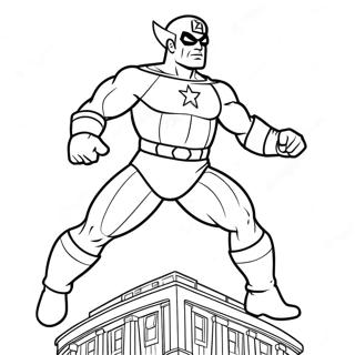 Captain Man In Action Coloring Page 60394-48451