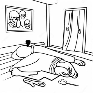 Mysterious Crime Scene Coloring Page 60464-48504