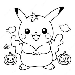 Halloween Pikachu Coloring Page 6046-4934