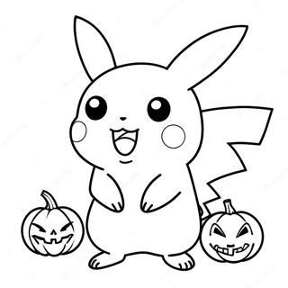 Halloween Pikachu Coloring Page 6046-4935