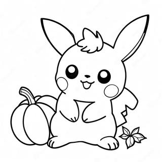 Cute Halloween Pikachu With Pumpkin Coloring Page 6047-4937