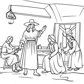 Salem Witch Trials Historical Scene Coloring Page 60503-48530