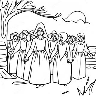 Salem Witch Trials Historical Scene Coloring Page 60503-48531