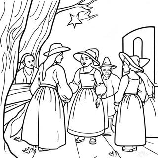 Salem Witch Trials Historical Scene Coloring Page 60503-48532