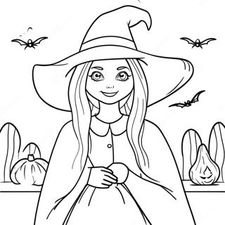 Creepy Salem Witch Coloring Page 60504-48535