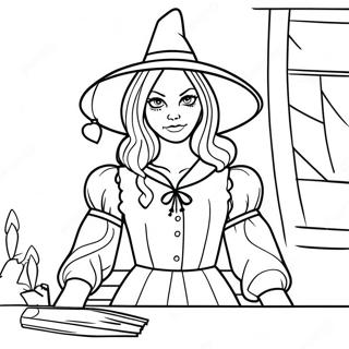 Creepy Salem Witch Coloring Page 60504-48536