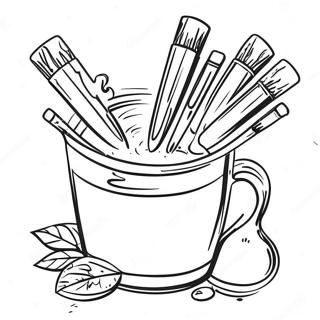 Colorful Paint And Sip Scene Coloring Page 60514-48537