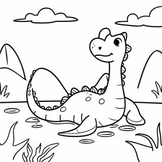 Loch Ness Monster Swimming In The Lake Coloring Page 60523-48545