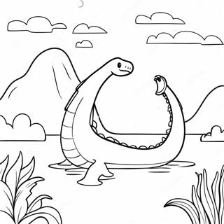 Loch Ness Monster Swimming In The Lake Coloring Page 60523-48548