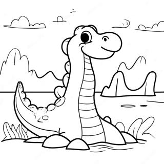 Friendly Loch Ness Monster Coloring Page 60524-48551