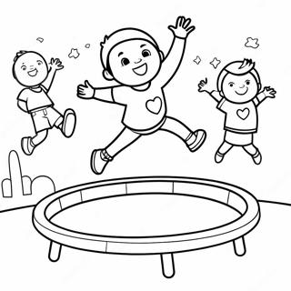 Trampoline Coloring Pages