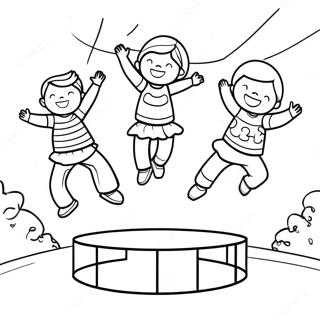 Trampoline Fun With Friends Coloring Page 60563-48579