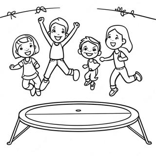 Trampoline Fun With Friends Coloring Page 60563-48580