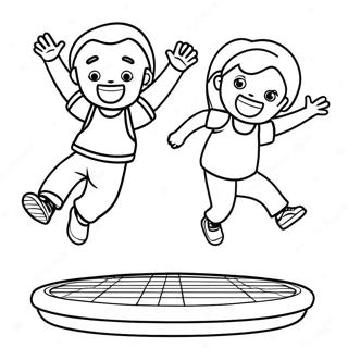 Bouncing Kids On A Trampoline Coloring Page 60564-48583