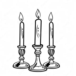 Colorful Shabbat Candles At Sunset Coloring Page 60574-48590