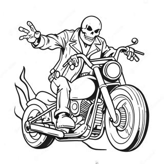 Ghost Rider On Motorcycle Coloring Page 6057-4945