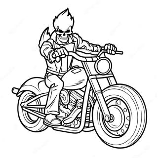 Ghost Rider On Motorcycle Coloring Page 6057-4946