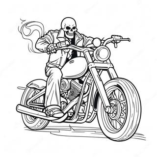 Ghost Rider On Motorcycle Coloring Page 6057-4948