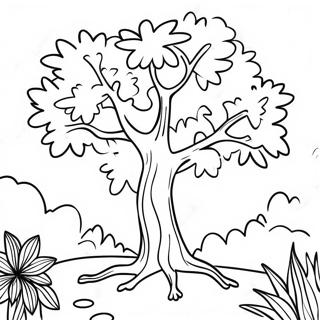 Colorful Chicka Chicka 123 Tree Coloring Page 60584-48602