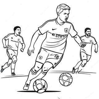 Kevin De Bruyne Dribbling Through Defenders Coloring Page 60594-48606