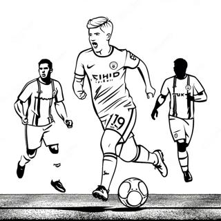 Kevin De Bruyne Dribbling Through Defenders Coloring Page 60594-48608