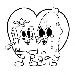 Spongebob And Patrick Heart Shaped Coloring Page 60604-48614