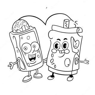 Spongebob And Patrick Heart Shaped Coloring Page 60604-48615