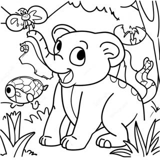 Detailed Jungle Animals Coloring Page 60614-48624