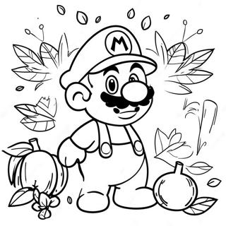 Happy Thanksgiving Mario Coloring Pages