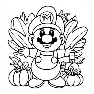 Happy Thanksgiving Mario Coloring Page 60653-48648