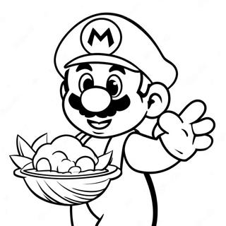 Mario With A Festive Turkey Coloring Page 60654-48654