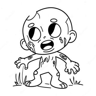 Cute Cartoon Zombie Coloring Page 60664-48665