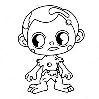 Cute Cartoon Zombie Coloring Page 60664-48666