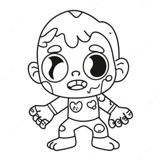 Cute Cartoon Zombie Coloring Page 60664-48667