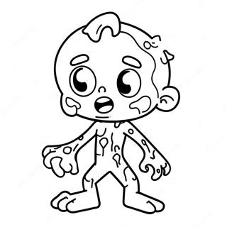 Cute Cartoon Zombie Coloring Page 60664-48668