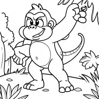 Dixie Kong In A Colorful Jungle Coloring Page 60714-48699