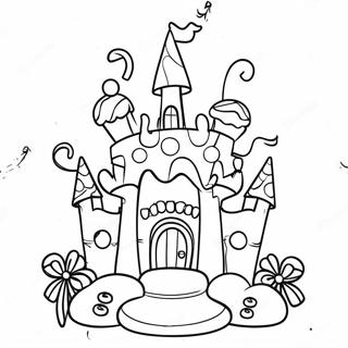 Colorful Candyland Castle Coloring Page 60724-48709