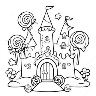 Colorful Candyland Castle Coloring Page 60724-48711