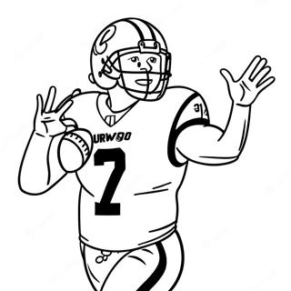 Joe Burrow Throwing A Football Coloring Page 6077-4957