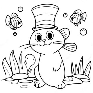 Cat In The Hat Fish Coloring Pages