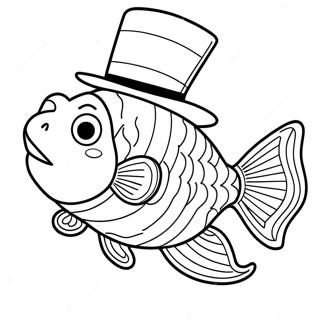 Cat In The Hat Fish Coloring Page 60783-48754