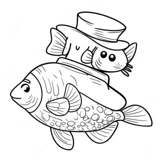 Cat In The Hat Fish Coloring Page 60783-48755